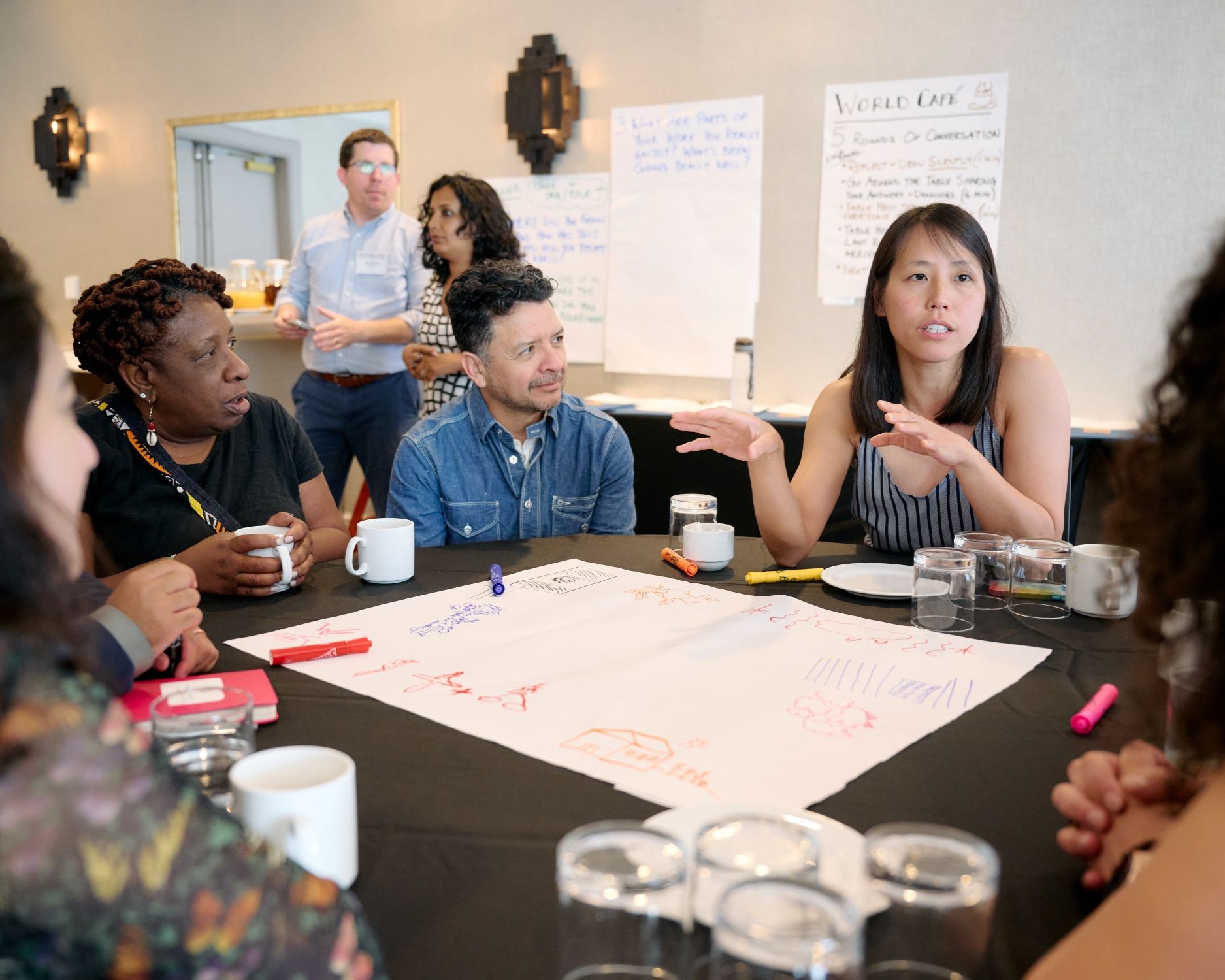 People talking around a table